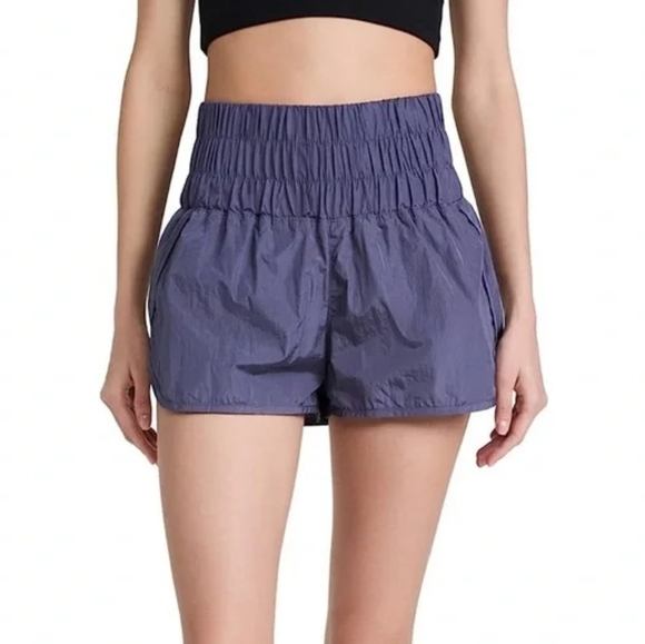 Free People The Way Home High Rise Elastic Waist Athletic Shorts Navy Purple S - Picture 1 of 7